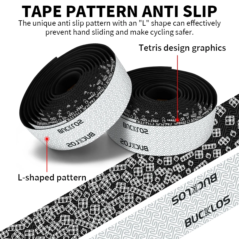 BUCKLOS 자전거 핸들 바 테이프, 편안한 미끄럼 방지, 바테이프 스트랩, 충격 흡수, 로드 레이싱 사이클링 그립 테이프