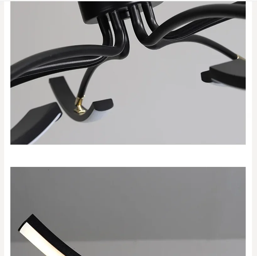 أضواء السقف النهائية غير اللامعة الحديثة أسود/أبيض Led لغرفة المعيشة غرفة نوم غرفة الدراسة مصباح سقف Led جديد قابل للتعديل #1