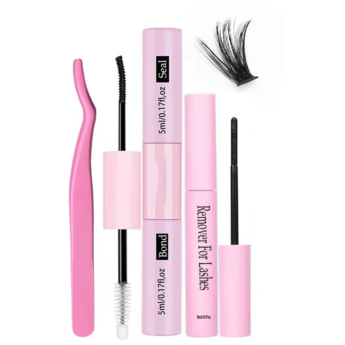 10 مل أسود للعين + مزيل مكياج 5 مل + أداة تجعيد الرموش، مجموعة غراء الرموش: 1 مناسبة لتوسيع مجموعة الرموش محلية الصنع #1