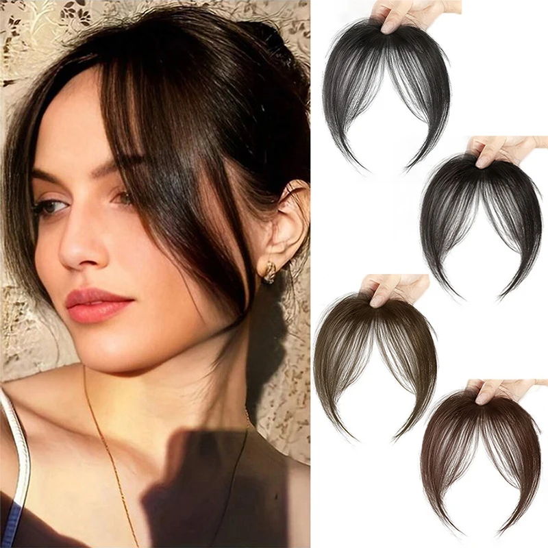 Eight character bangs wig patch for forehead replacement with synthetic fluffy invisible makeup and anti-aging wig patch