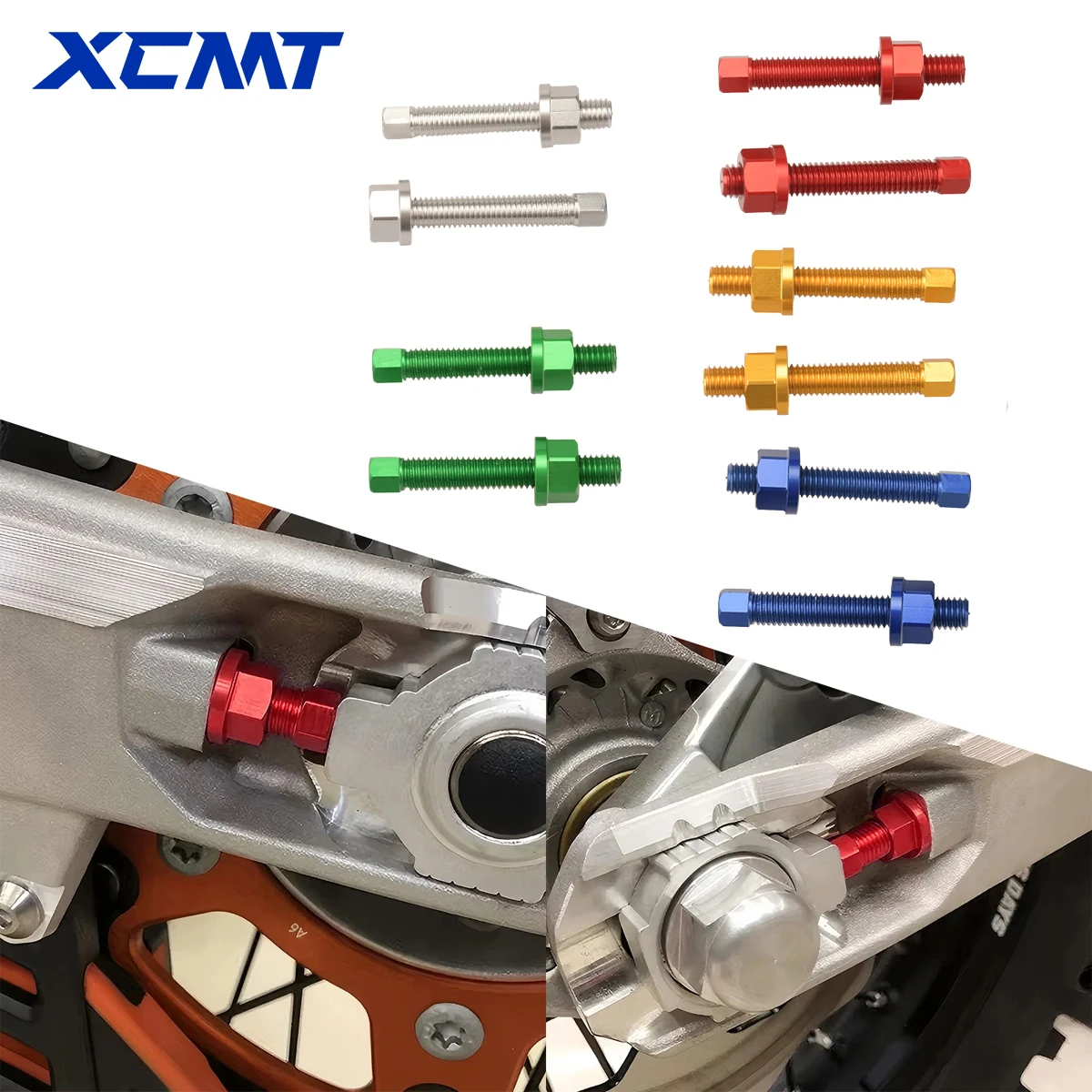 

Болт-регулятор цепи задней оси для мотоциклов Honda CR CRF, Yamaha YZ WR, Kawasaki KX KLX, Suzuki RM RMZ RMX (1995-2020)