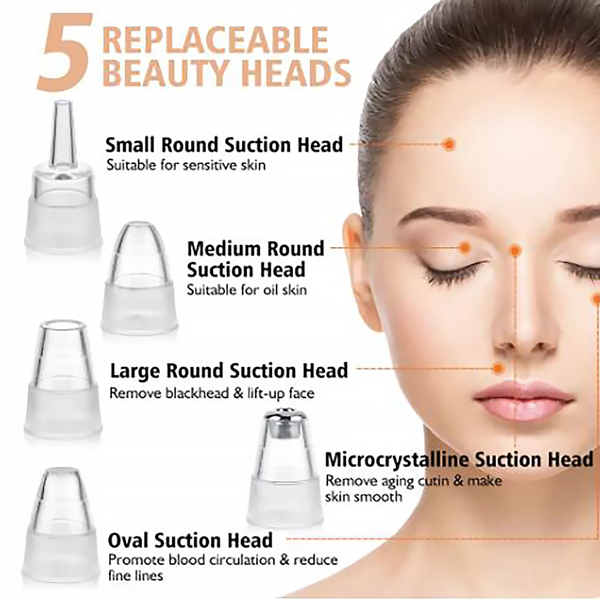 Blackhead Remover Pore Vacuum Face Cleaner Electric Pimple Acne Black Head Removal USB Rechargeable Water Cycle Black Dot Remove