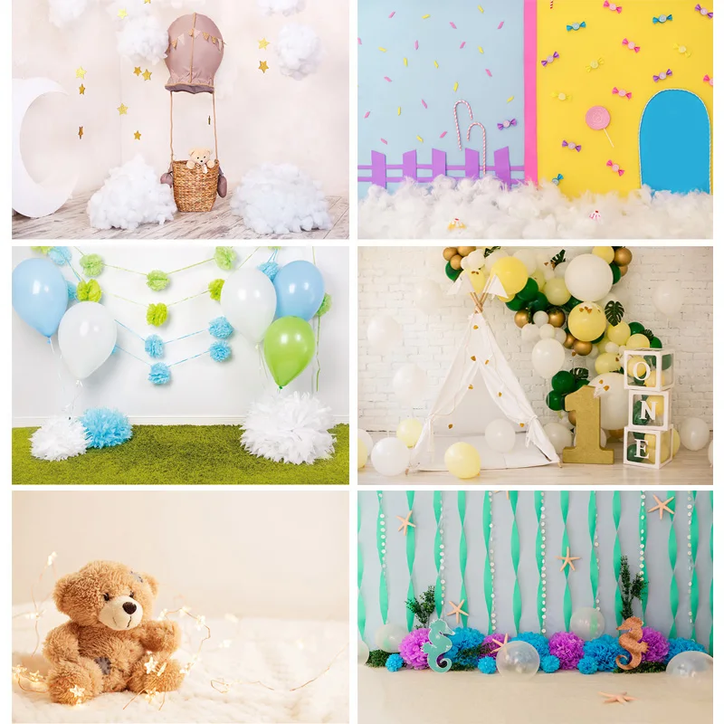 

ZHISUXI Jungle Happy Birthday Photography Backdrops Newborn Air Balloon Party corations Portrait Photo Studio Background G-17