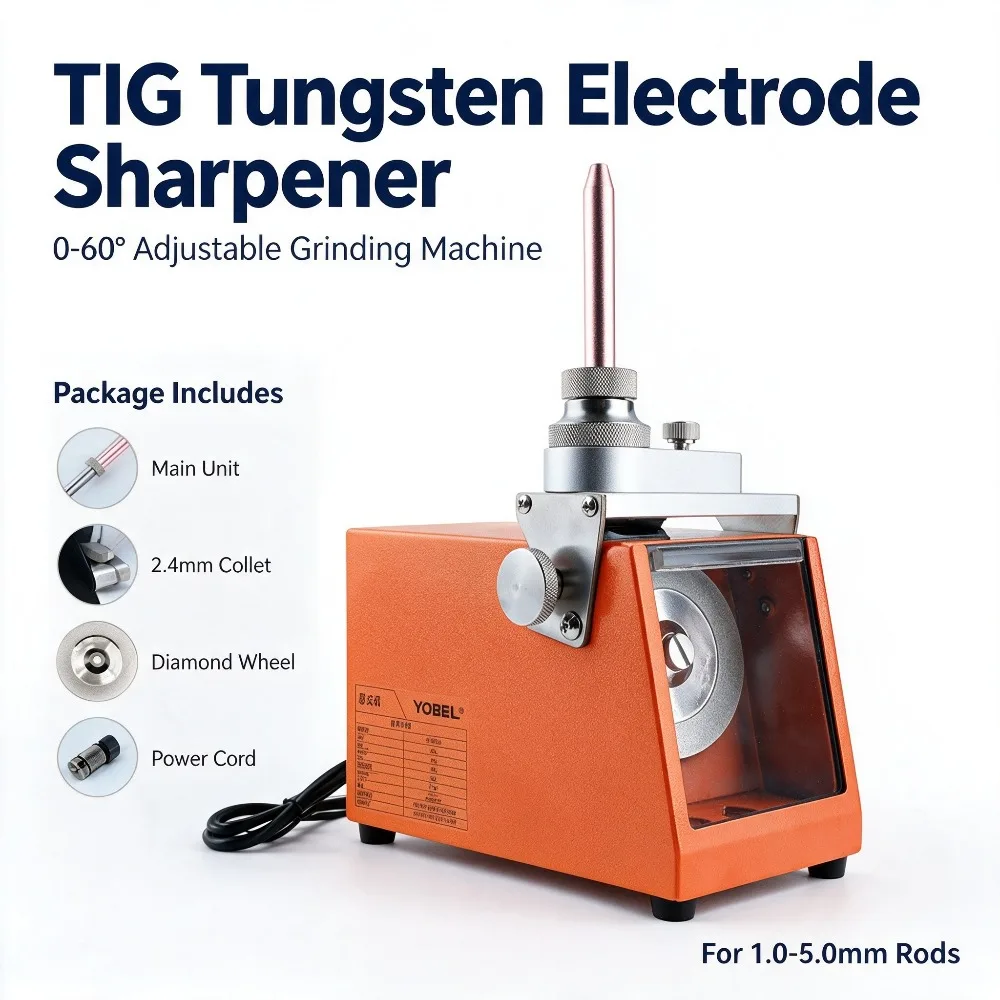 TIG Tungsten Electrode Sharpener Grinder 0-60° Adjustable Diamond Wheel Desktop Welding Grinding Machine for 1.0-5.0mm Rod