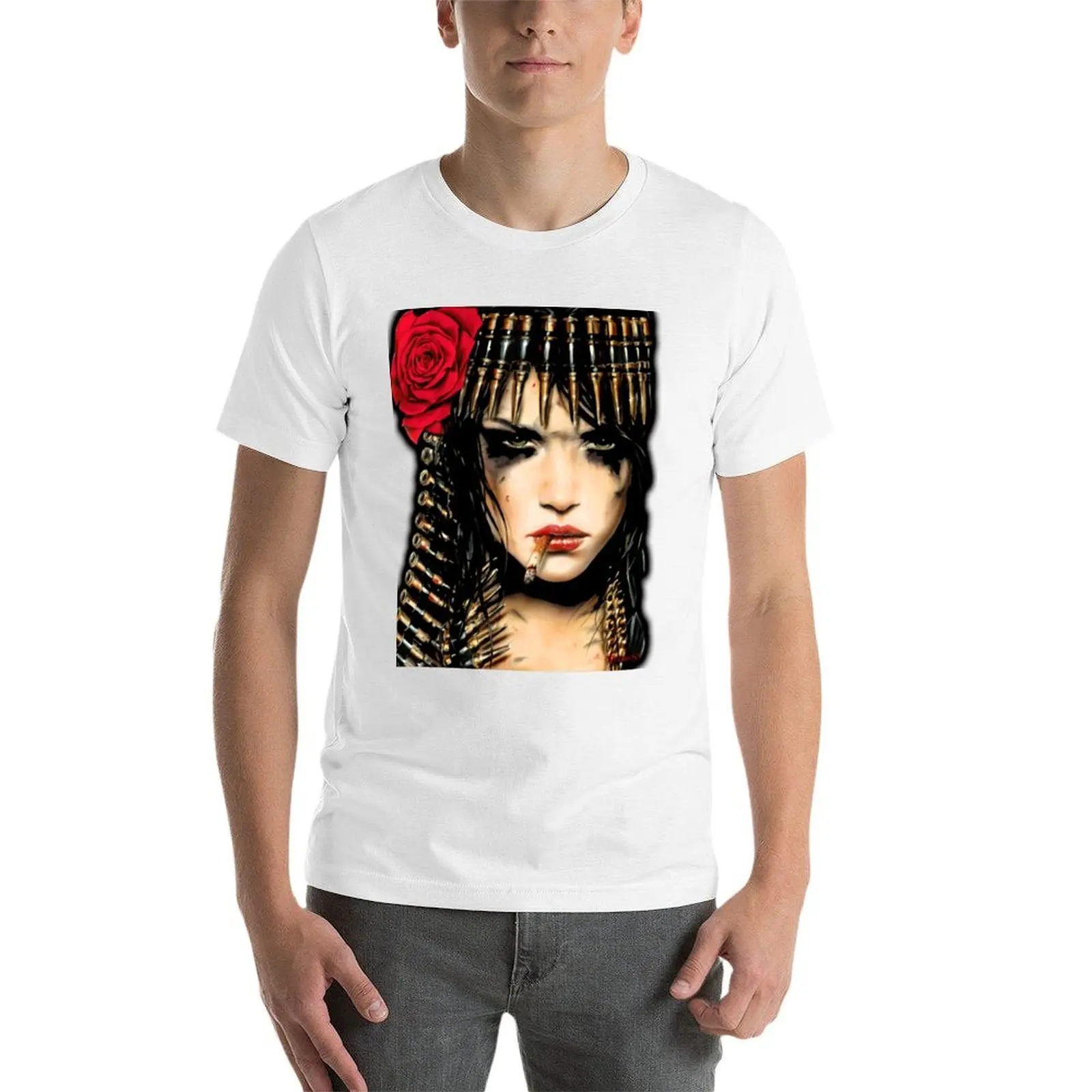 Bandolier Girl T-Shirt t shirt for man 100 percent cotton t shirt man casual T-Shirt