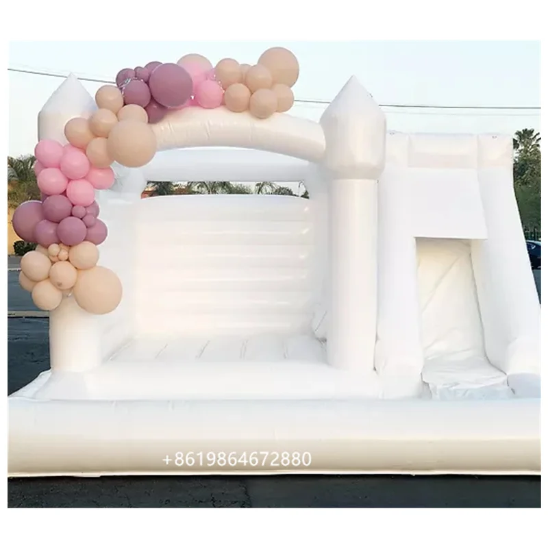 Commercial Adults Kids Inflatable White Wedding Bouncy Castle White Inflatable Jumper White Bounce House For Sale