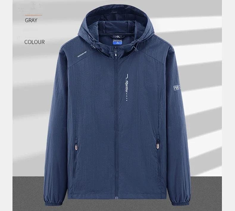 UPF50+ Summer Outdoor Quick Dry Sun-Protective Thin Jacket Men Hiking Fishing Cycling Hooded Gym Sport Ultra Light Windbreaker 162 Se99c84016a524892a4b2c0d03c92239cS
