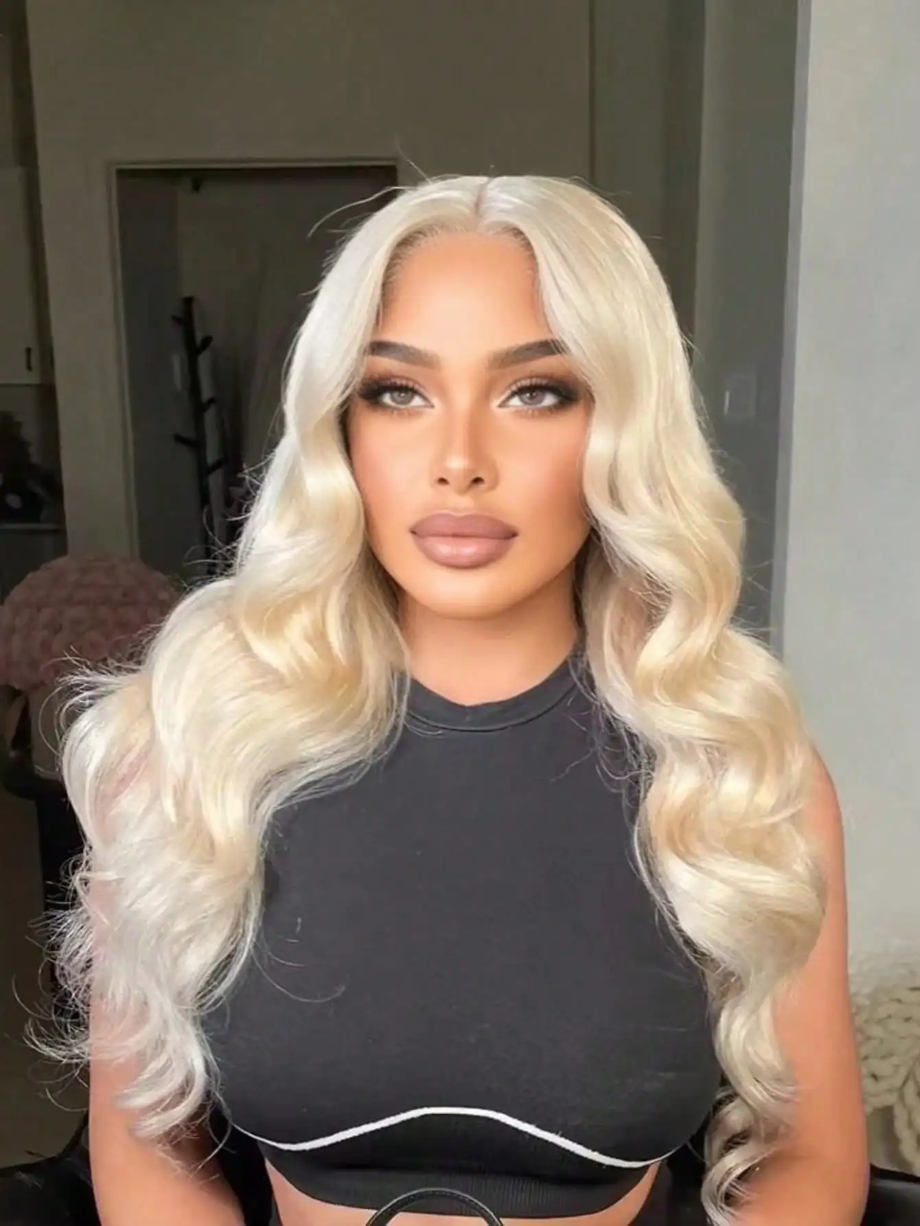 Body Wave Lace Front Wigs Human Hair Natural Hairline 13x6 HD Transparent Blonde Colored Glueless Wigs Human Hair Pre Plucked With Baby Hair Brazilian Virgin 200 Density Water Wave Human Hair Wig For WomenFor Halloween Use
