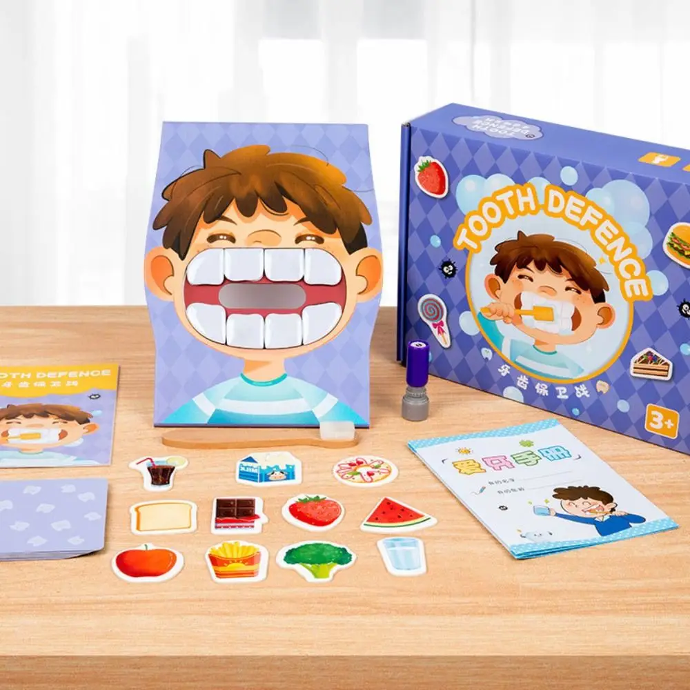 Simulazione di carta Spazzolatura dei denti Gioco Conteggio Pensiero logico Montessori Giocattolo parrocchiale con spazzolino Motore fine
