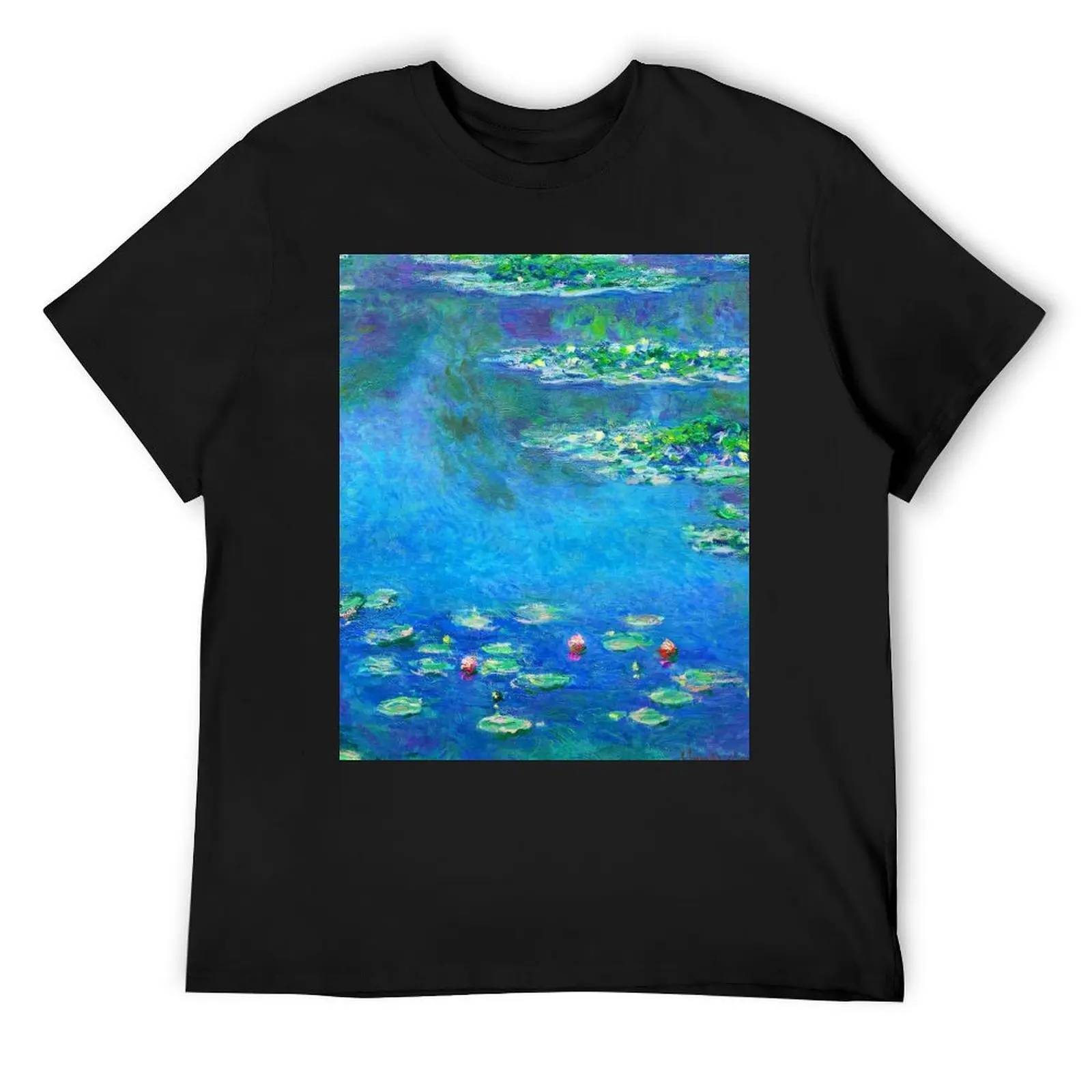 Claude Monet Water Lilies Color-Enhanced T-Shirt boys whites cotton graphic tees tops mens t shirts pack