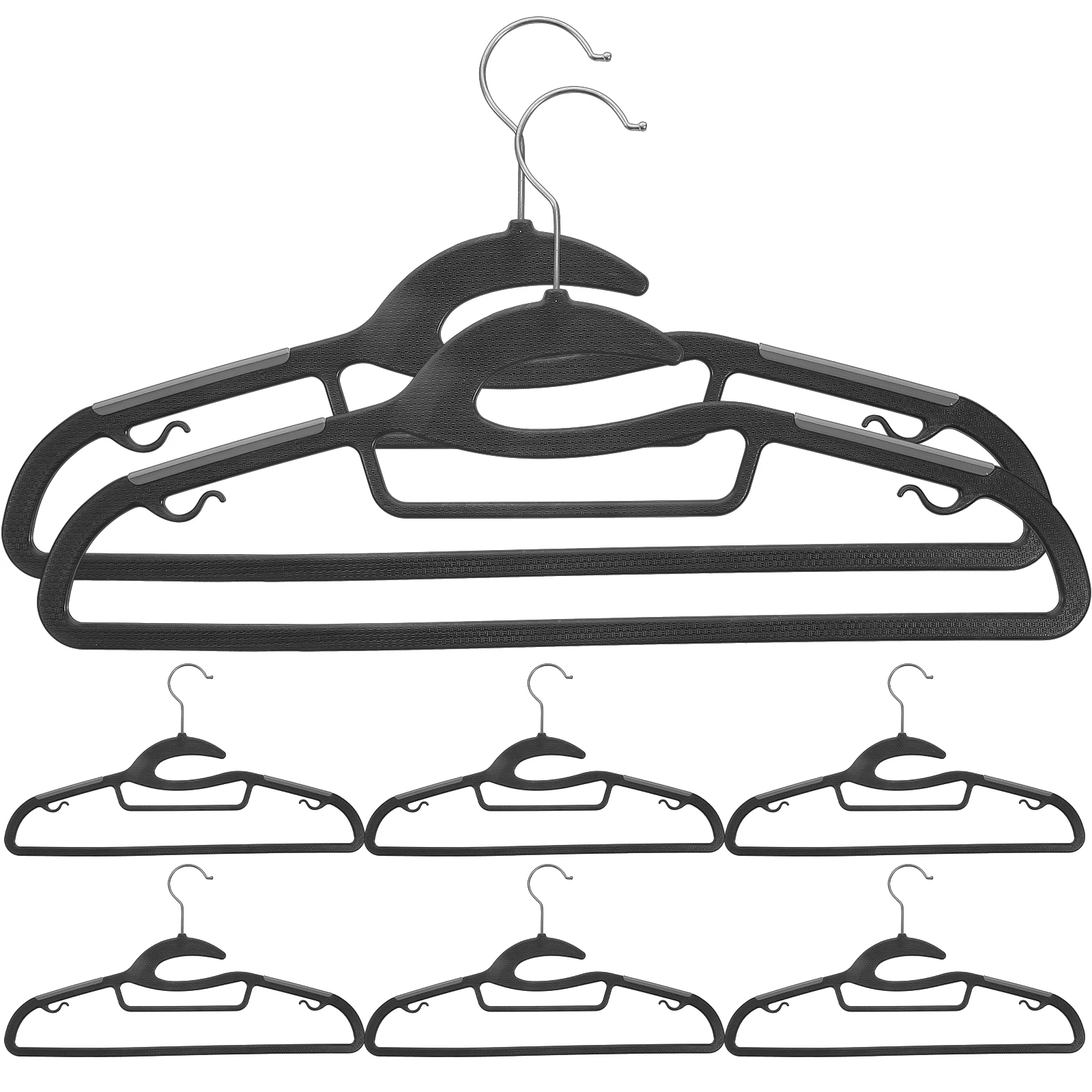 

10pcs Non Slip Clothes Hangers Thick Heavy Duty Plastic Hangers Space Saving For Sweaters Suits Coats Shirts Closet Storage