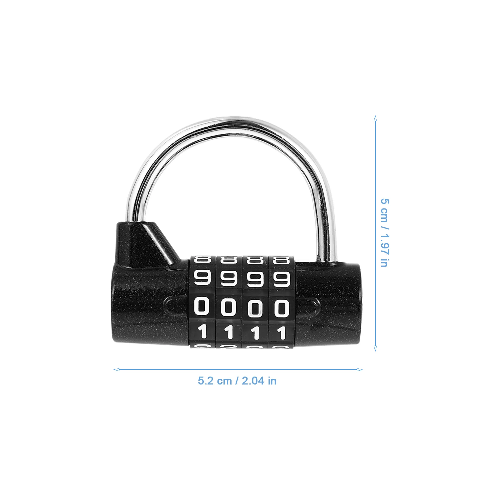 

4 Combination Lock Zinc Alloy Durable Safety Padlock for Cabinet 4 Combination Lock