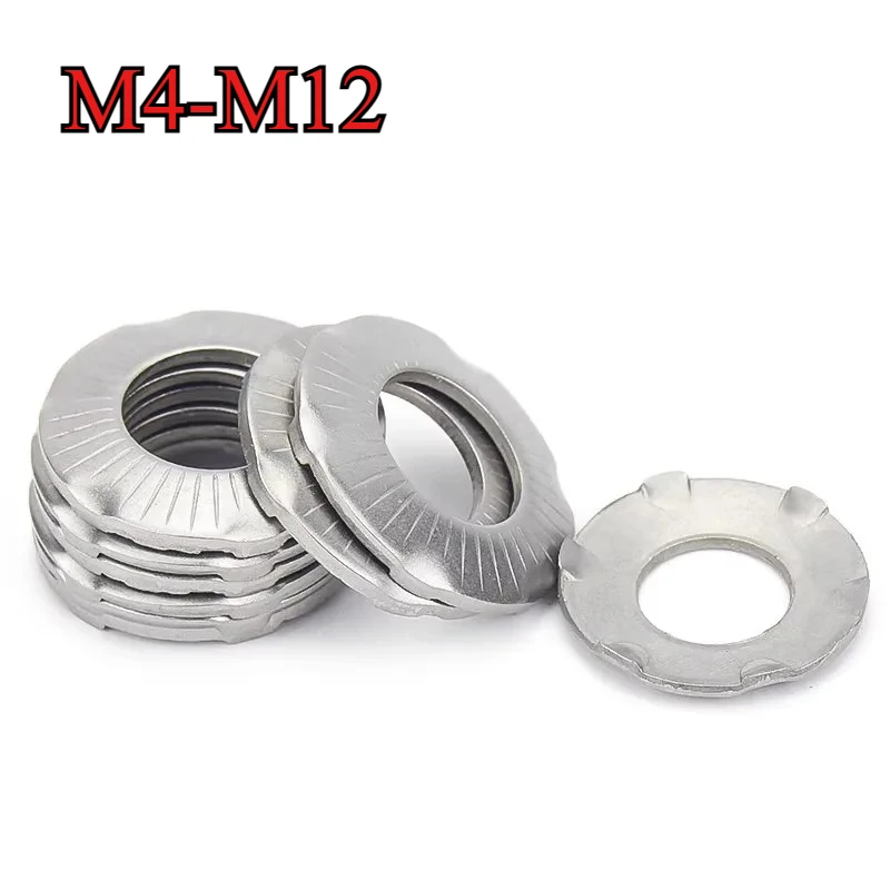10~50Pcs 304 Stainless Steel Toothed Lock Washer M4 M5 M6 M8 M10 M12 Bridge Claw Grounding Butterfly Anti-loosening Lock Washer