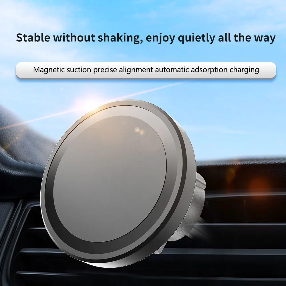 Magnetic Car Wireless Charger Air Vent Clip Phone Holder for Magsafe for iPhone 17 16 15 14 13 12 Pro Max Fast Charging Stand