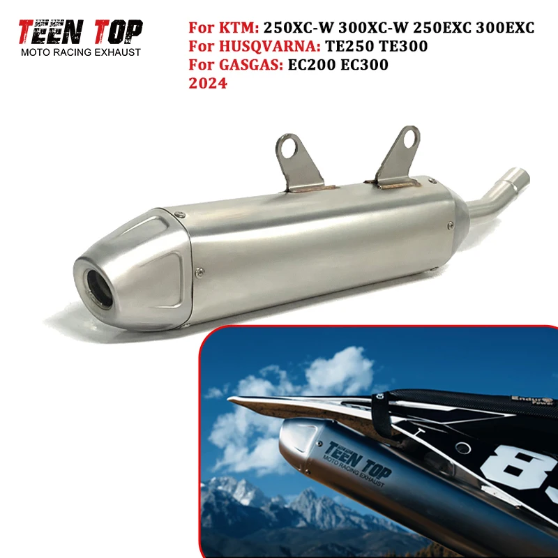 

30mm Offroad Bike Slip-on Exhaust Pipe For Husqvarna TE250 TE300 TX300 Exhaust Muffler 2024 250 350 EXC OEM Tailpipe Escape Moto