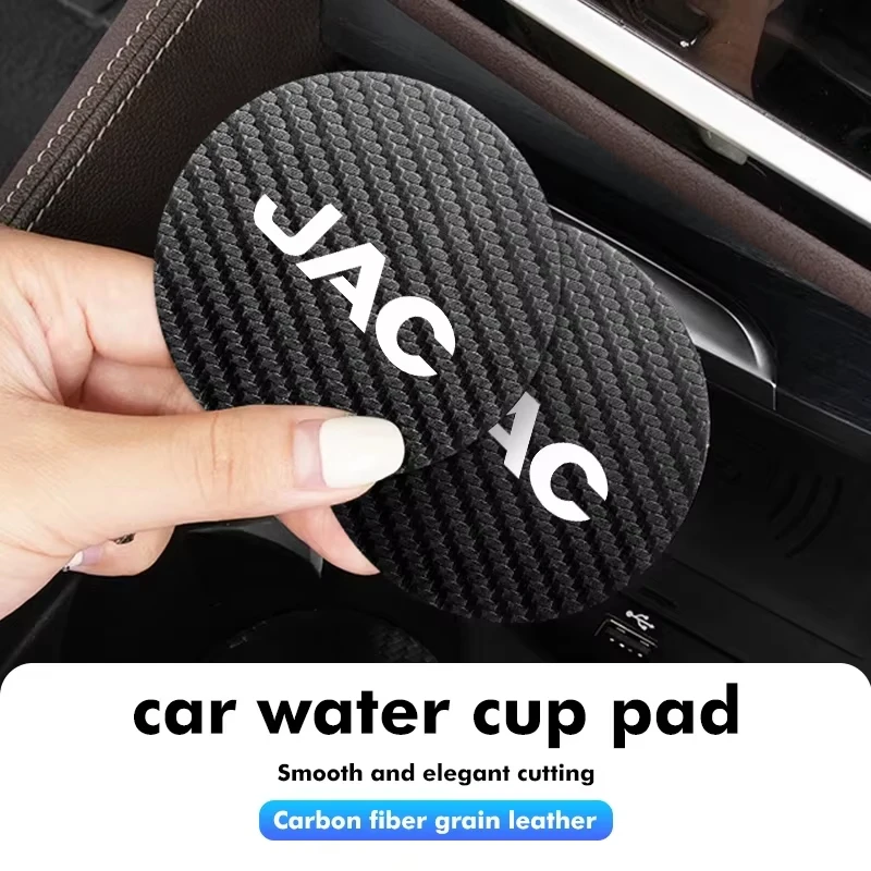 Car Cup Holder Mat Auto Water Mug Coaster Carbon Fiber Texture Non-Slip Spill Proof For JAC JS4 JS6 J7 JS8 Pro E30X RF8 J3 J5 S2 - view 5