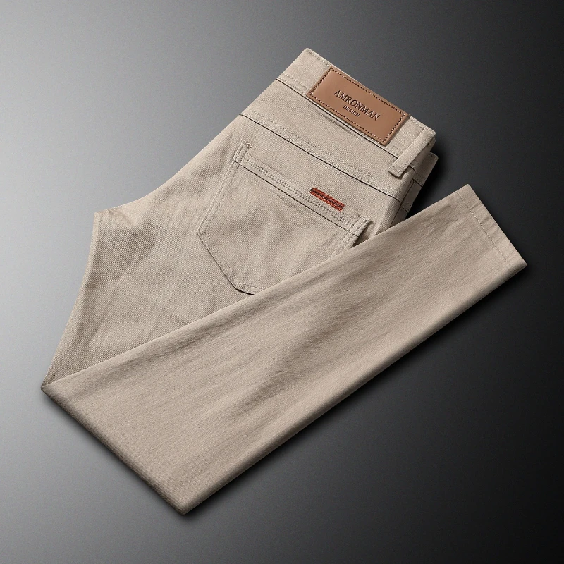 High-end Jeans Men's Autumn New Bronze Embroidered Slim-fit Skinny Casual Pants Stretch Comfortable Men's Pants