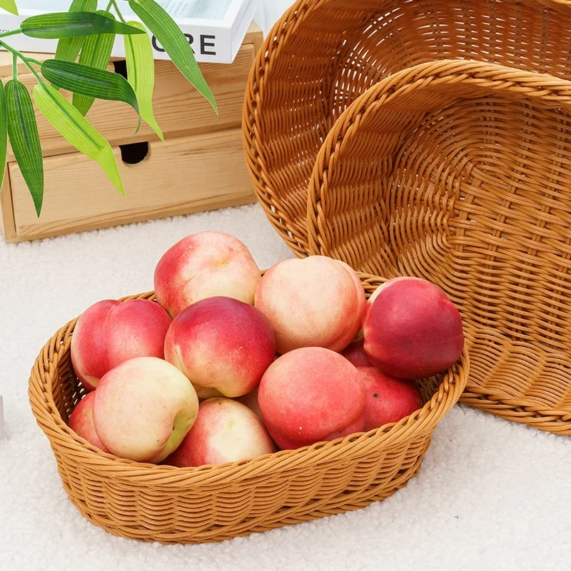 

Imitation Vine Basket Weaving Fruit Basket Home Desktop Miscellaneous Storage Basket