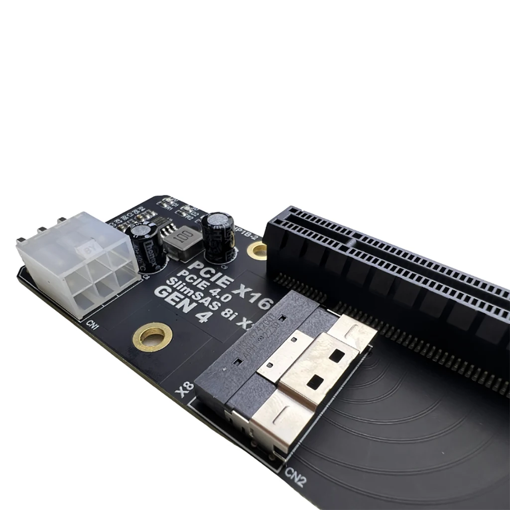 2Port SlimSAS 8i X2 to PCIe4.0 X16 Slot Adapter Card SFF8654 Riser