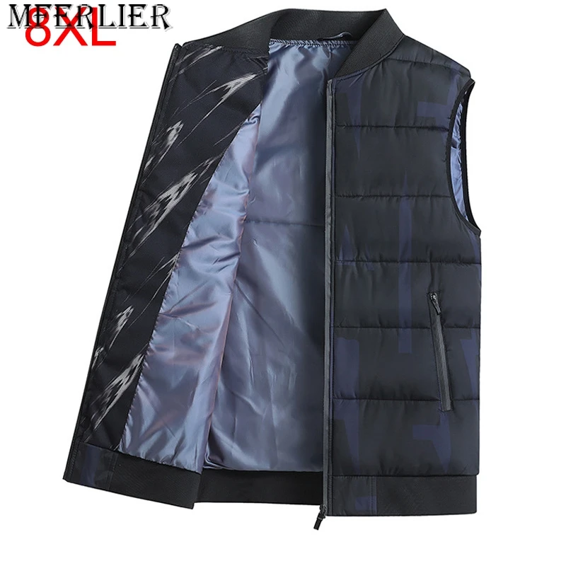 

Autumn winter new cotton vest men's oversized loose threaded collar enlarged thickened warm shoulder mens vest 7xl 8xl