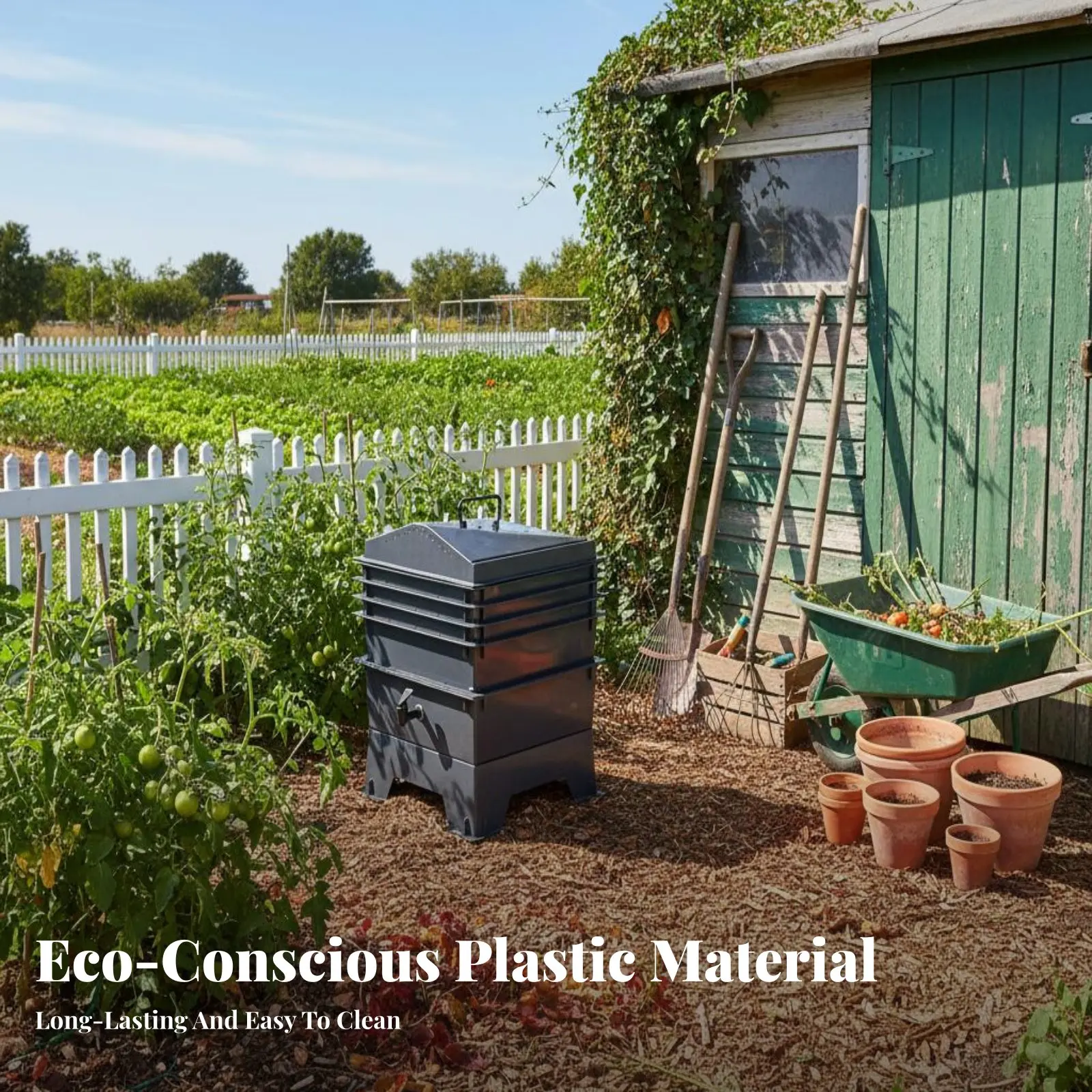 

Stackable Composting Creature Farm Odor Control Multi-Tier Vermicomposter Stackable Vermicomposter Drainage Tap Composting