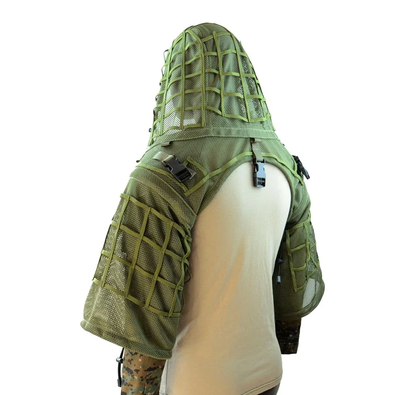 بدلة قراء الادسنس التكتيكية قناص الرماية شبكة موقع قراء شال معطف موحد الصيد القتالية Ripstop النسيج ثلاثية الأبعاد هود بدلة غيلي #4
