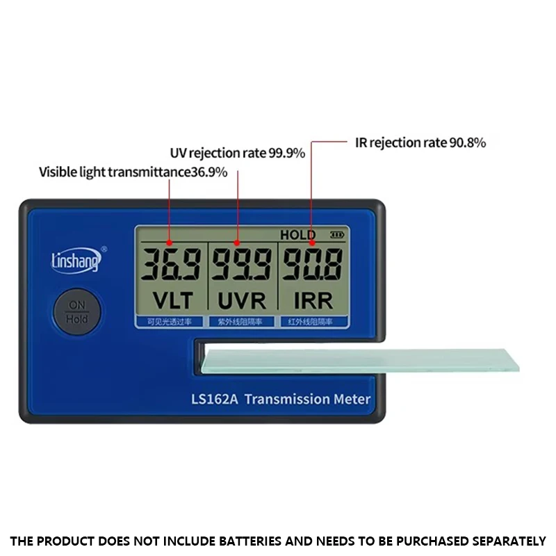 IR Transmission Meter Digital Portable Solar Film Tester Car Window Tint Glass Transmittance Detector Light Transmission Testing