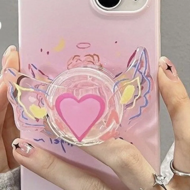 Sailor Moon Action kawaii beautiful girl wings mobile phone transparent air bag holder paste cute retractable desktop stand gift