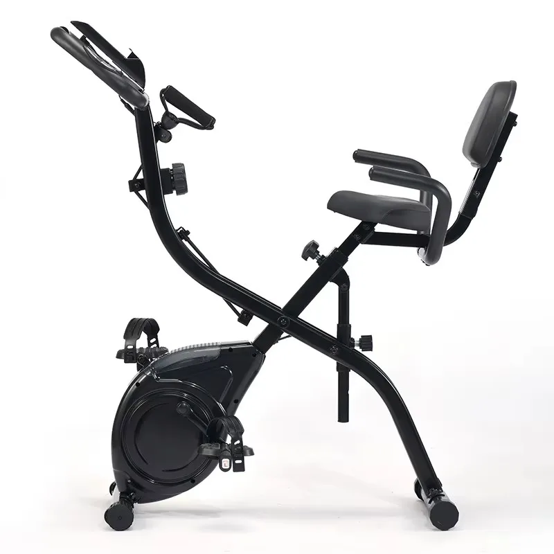 

Home Magnetic Resistance Silent Folding Exercise Bike with High Backrest for Comfortable Cycling Experience