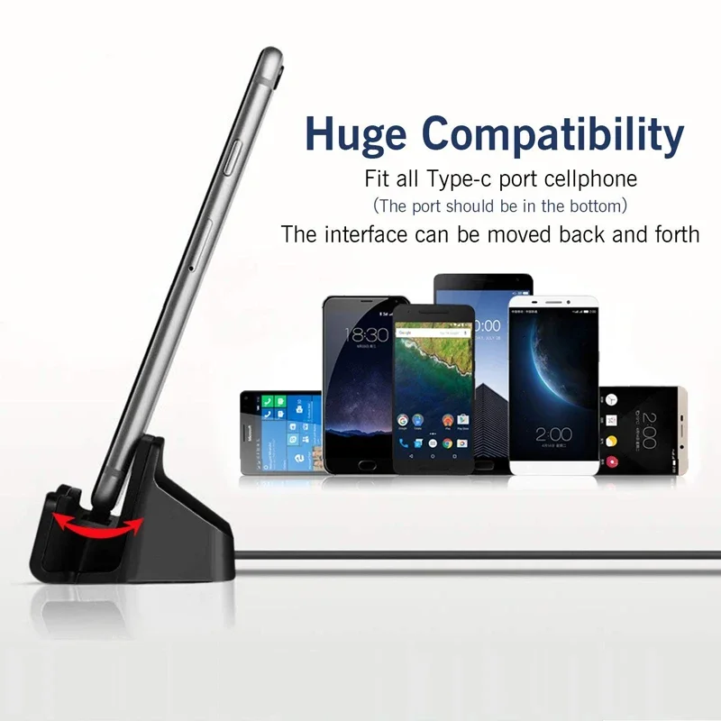 Ładowarka dokująca USB typu C Uchwyt na telefon do iPhone'a 15 14 13 12 11 Pro Max Samsung S20 S10 Stacja dokująca Stacja dokująca Stojak ładujący