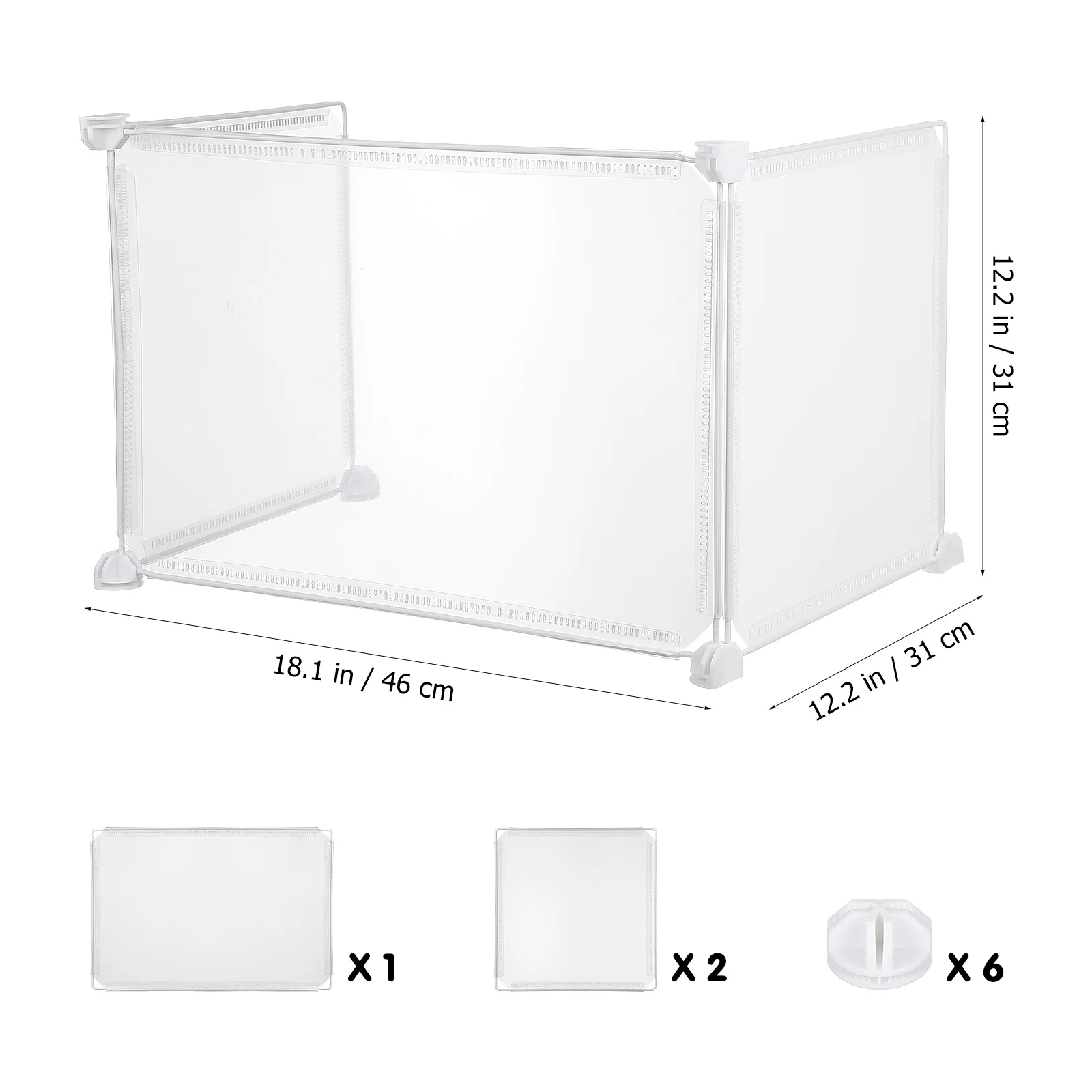 3pcs Clear Desktop Partition Shields Plastic Sneeze Guard Boards With Stable Base For Office School Bank Countertop Barrier