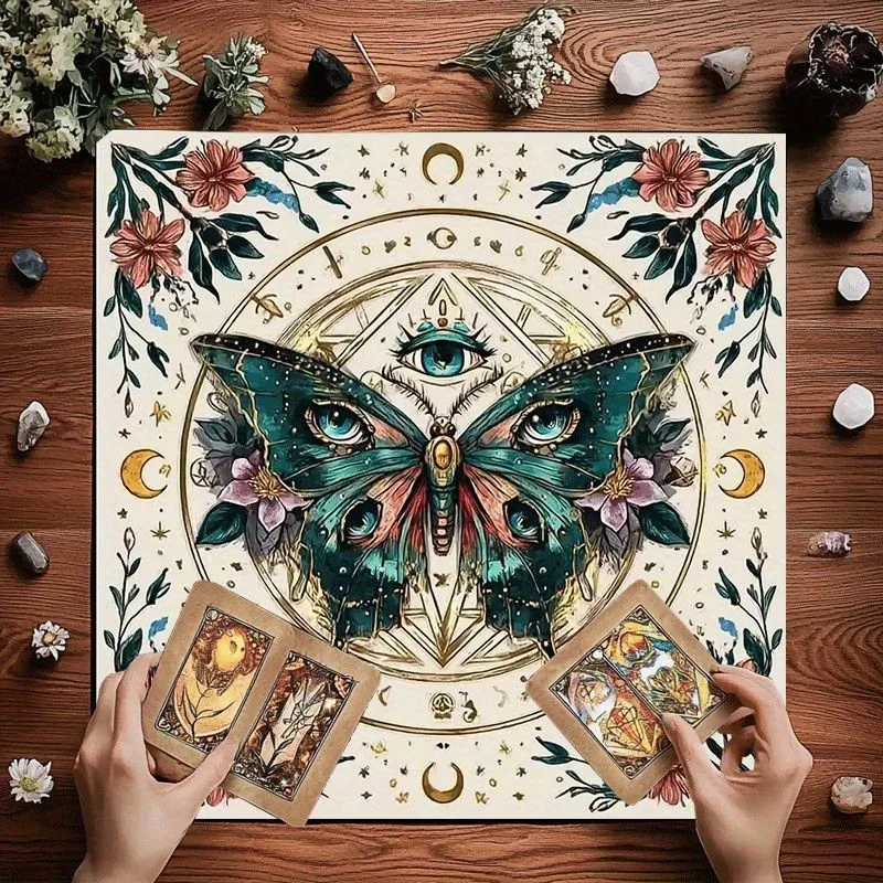 Butterfly Star Chart Pattern Tarot Tablecloth Suitable For Divination Tablecloth Durable Stain Resistant