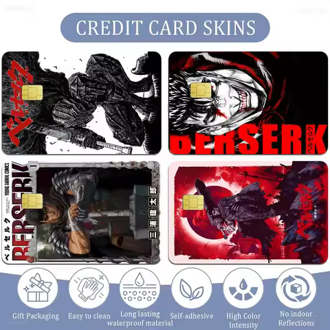 Anime Berserk 100% Hot Sale Amine Credit Debit Bank Card Bus Card Film Skin Sticker