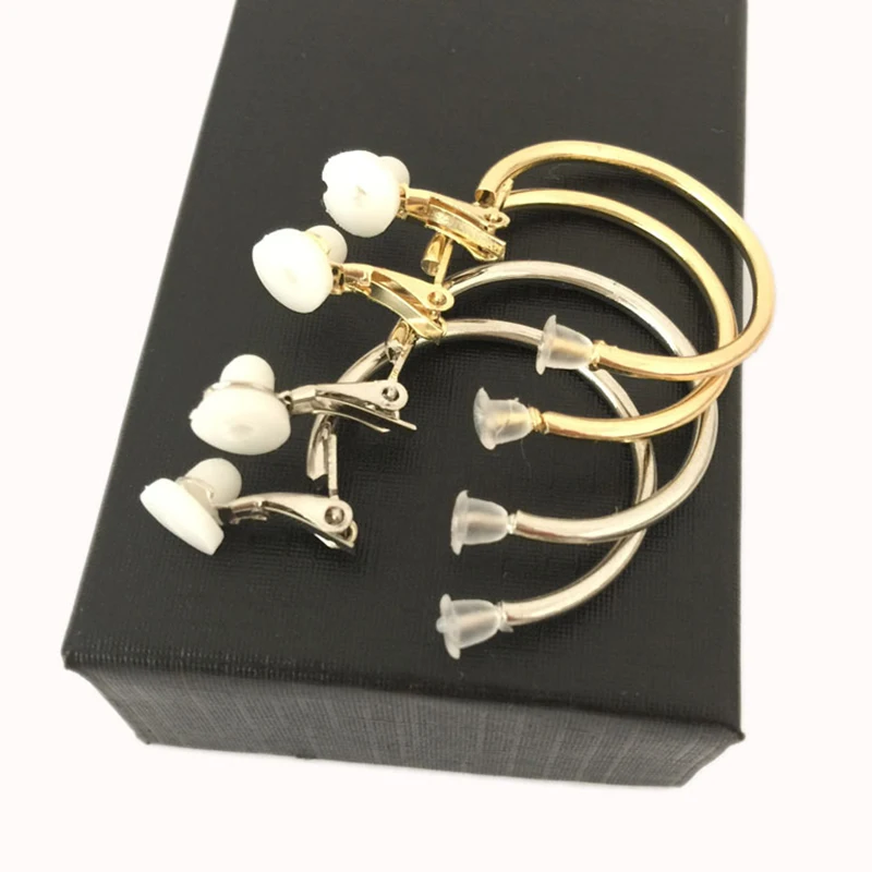 3/4/5/6/7/8/9/10CM Electroplating Hoop Earrings Without Piercing Classic All Match Fake Clip-On Daily Party Circle Ear Ring Clip