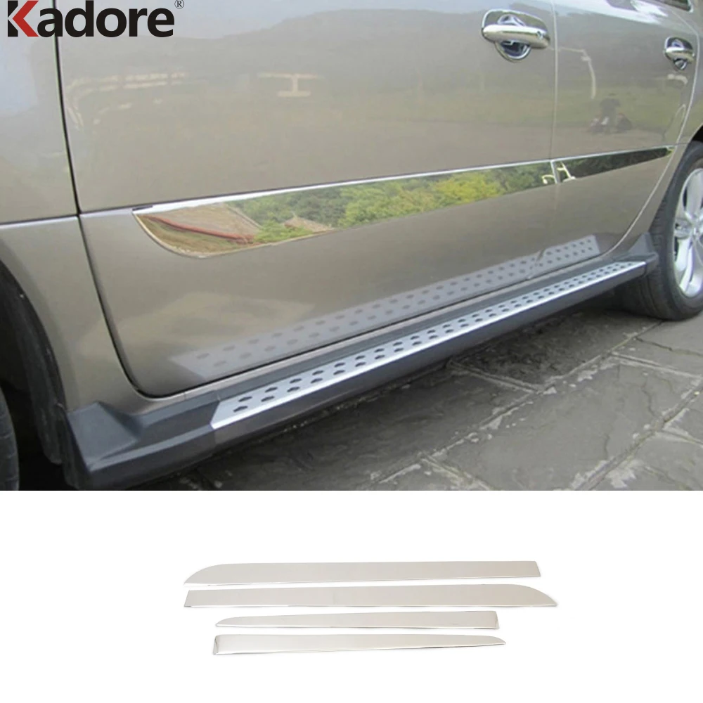 For RENAULT KOLEOS 2008 2009 2010 2011 2012 2013 Stainless Steel Side Door Body Line Moulding Cover Trim Strip Car Styling