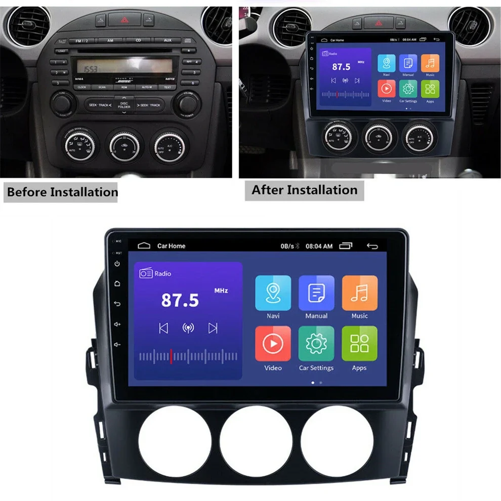 For Mazda MX-5 MX5 III 3 NC Miata 2005-2013 2014 2015 Android 2 Din Car Radio Stereo Navigation GPS Carplay Head Unit Autoradio