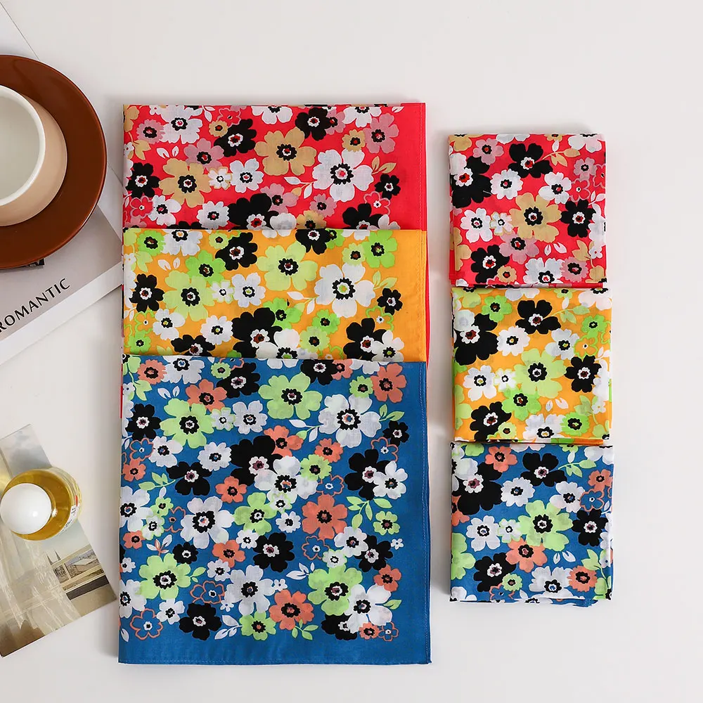Fazzoletto da donna stampato in puro cotone, fazzoletto morbido vecchio stile sottile, assorbente e che asciuga il sudore, forniture per matrimoni, regalo per la festa della mamma