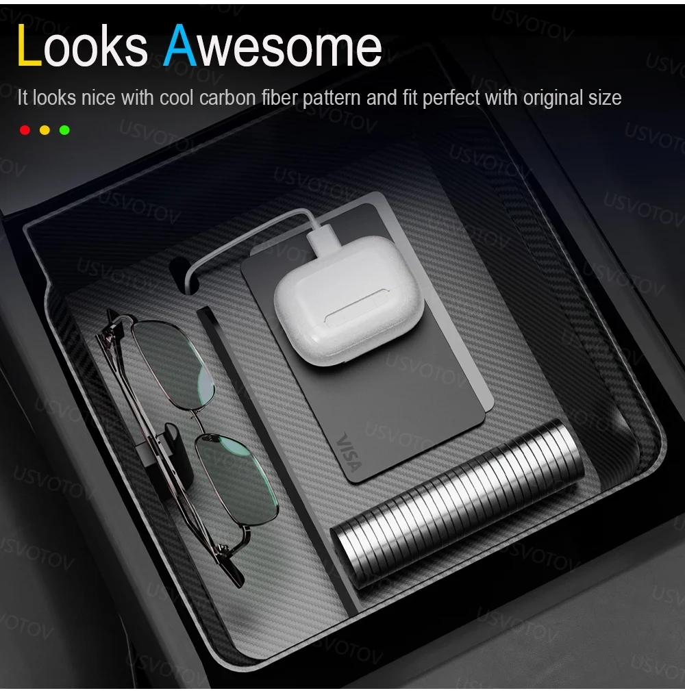 Für 2025 2026 Tesla Model 3 Y YL Juniper Aufbewahrungsbox Mittelkonsole Organizer Ablage Armlehne Brillenhalter Getränkehalter Zubehör – Detail 5