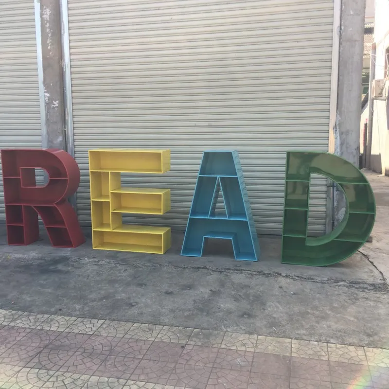 Children's Letter Number Iron Bookcase Display Assembly Book Shelf Prefabricated Monitor Wall 선반 Aesthetic Room Furniture AA image 2