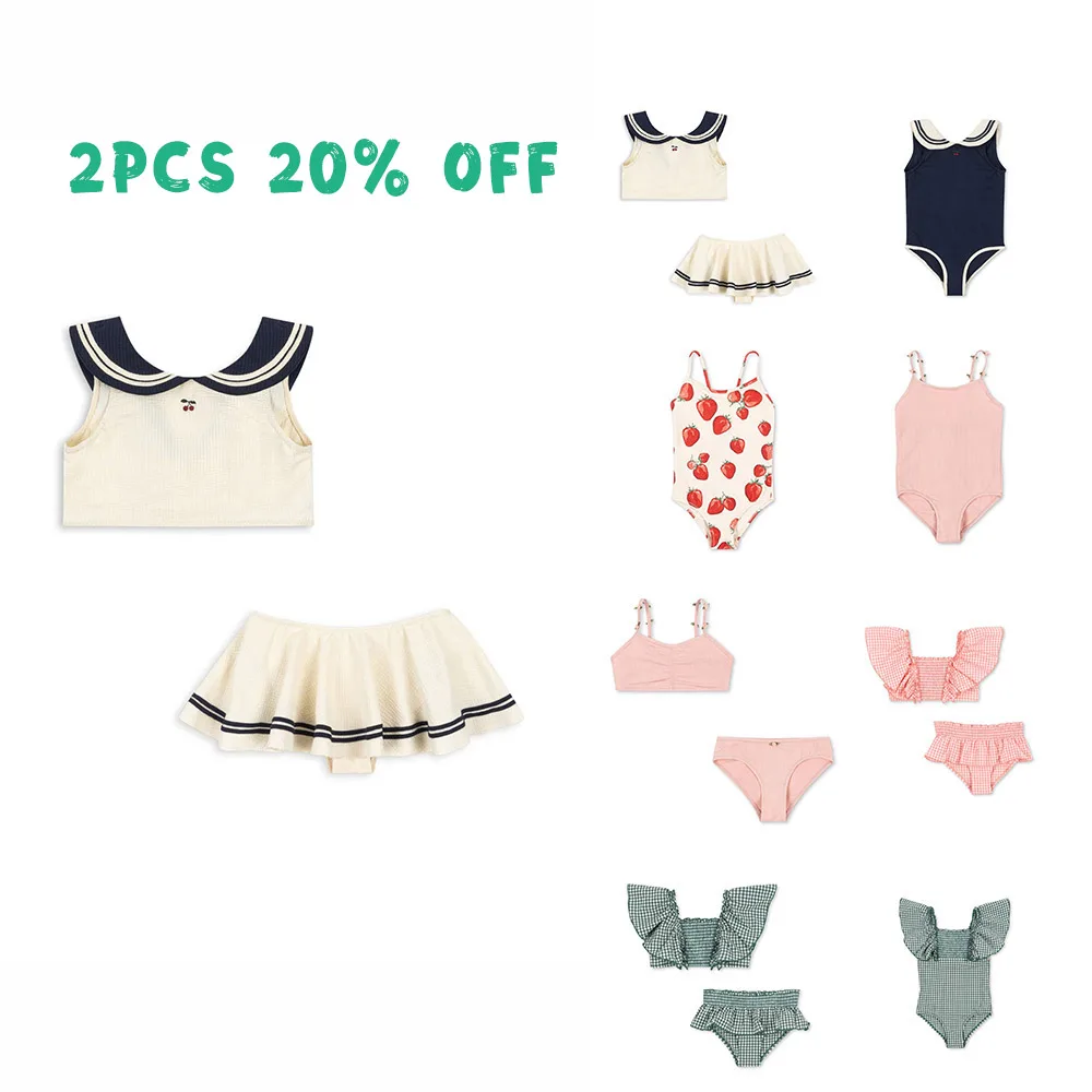 

Clearance 2025 Girls' Swimsuit Summer New Cute Sweet Cherry Print Girls' Swimsuit Set Holiday Beach Children's Swimwear Clothing