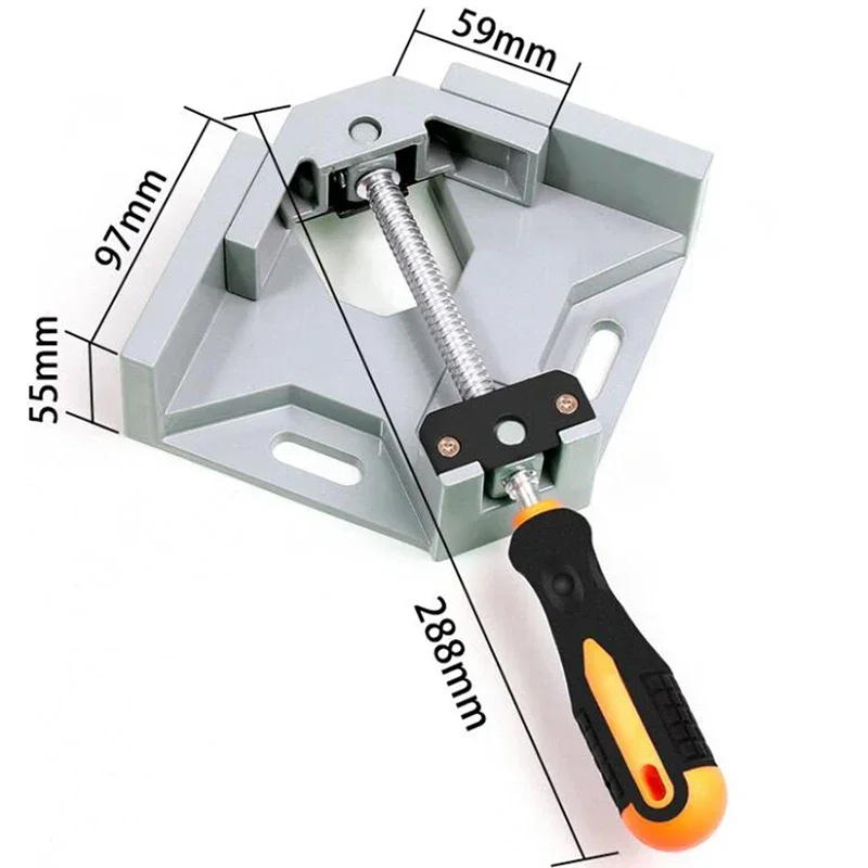 Angle Clamp - 90 Degree Right Angle Clamp - Single Handle Corner Clamp with Adjustable Swing Jaw Aluminum Alloy for Woodworking