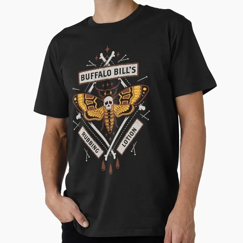 The Silence of the Lambs Horror Movie Graphic T-Shirt, Buffalo Bills Body Lotion Death's Head Moth Halloween Gift, Unisex Tee