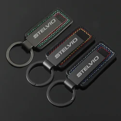 Alloy Car Styling Keyring for Alfa Romeo STELVIO Logo Key Chains Rings Buckle Keychain Emblem Pendant Gift Vehicle Accessories