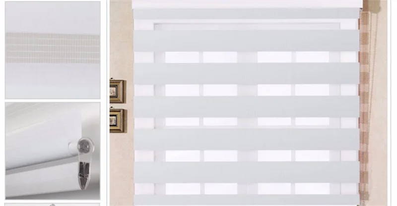 Double layer Day and Night Indoor Shade Window Manual Zebra Blinds Shade Dual Roller Blinds