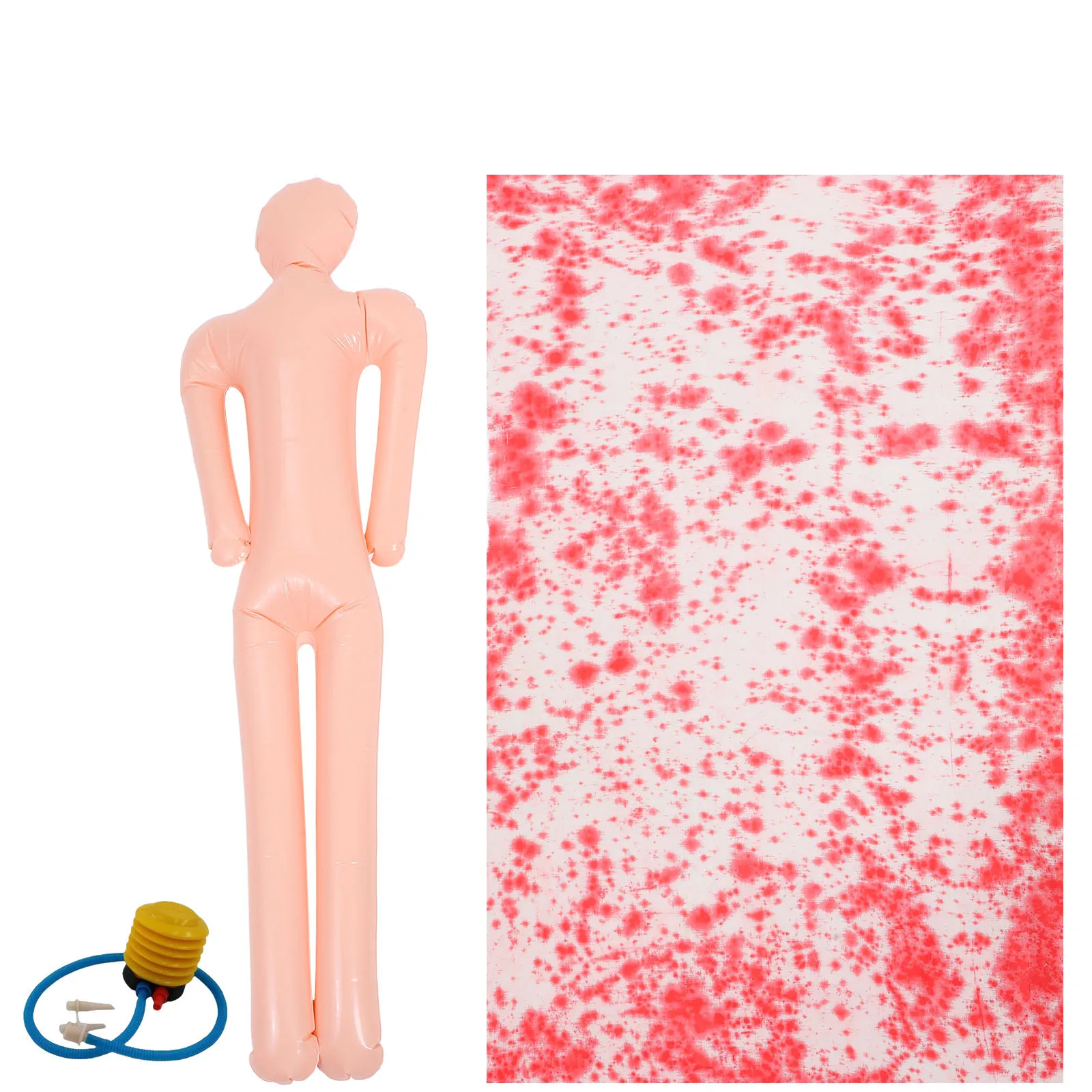 1 set di decorazioni realistiche per cadaveri con panno insanguinato, gonfiabile, per Halloween, per feste in casa stregata, eventi spettrali all'aperto