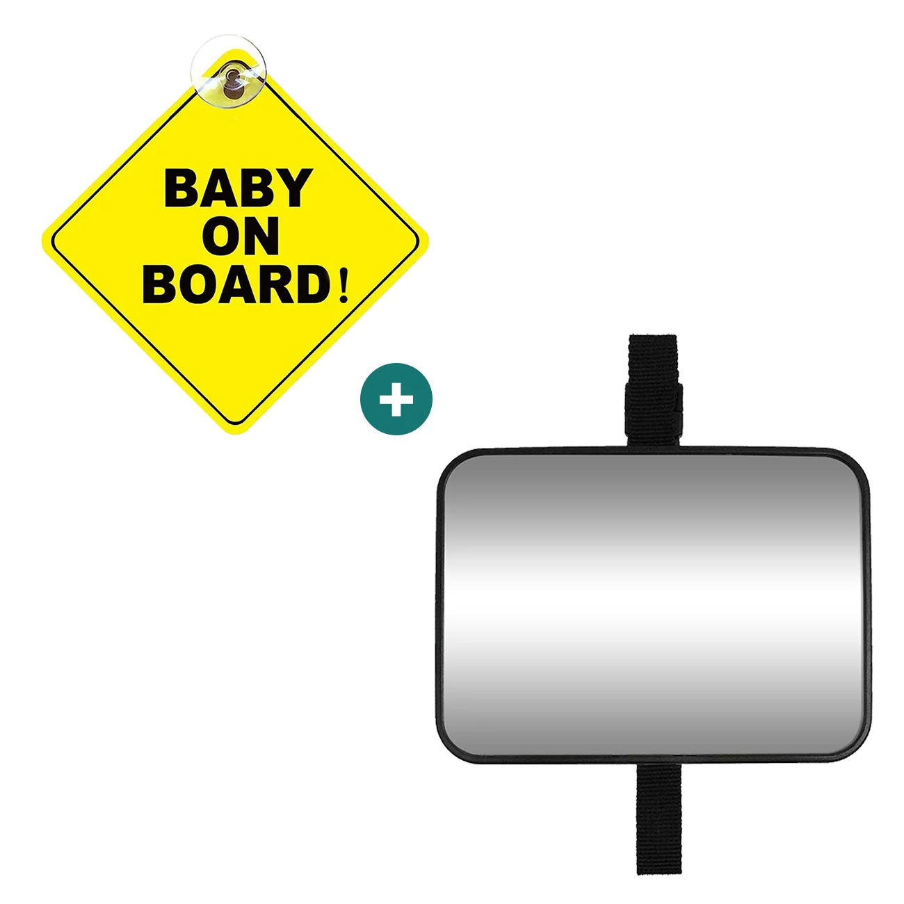 قطعة واحدة من مرآة سيارة الأطفال المقاومة للكسر للرضع مع رؤية شفافة واسعة من الكريستال، مرآة الرؤية الخلفية للسيارة