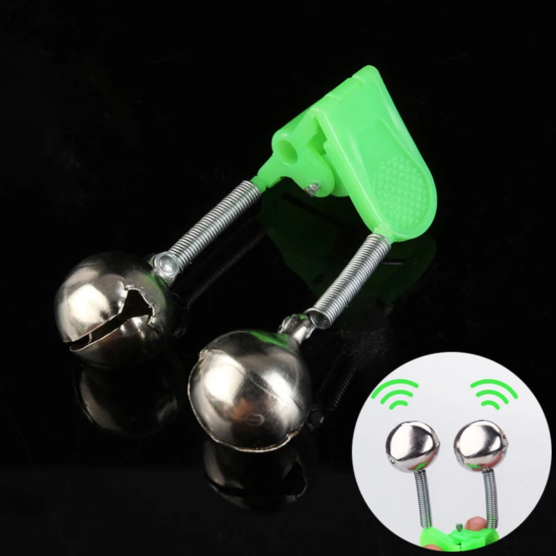 5/20pcs Fishing Bite Alarms Fishing Rod Bells Tip Clip Bells Ring Green ABS Fishing Accessory Outdoor Pole Fish Bites Indicators