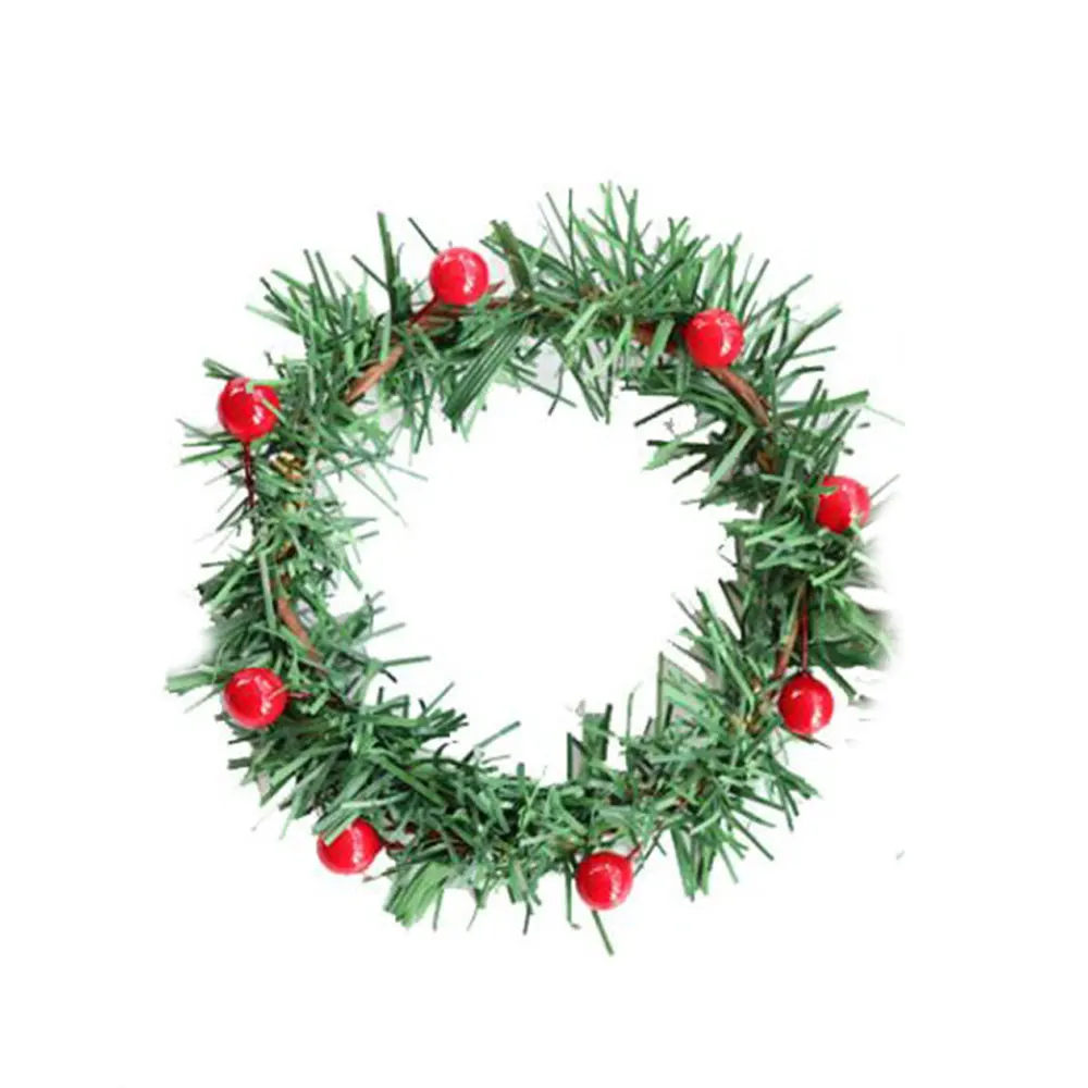 Bessenkaarskrans Kerstkaars met rode bessen Kunstkaars voor bruiloftsbanket tafeldecoratie Kerstkrans