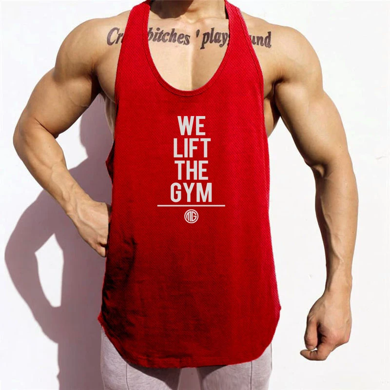 Men Mesh Running Vests Gym Stringer Tank Top Quick Dry Sleeveless Loose Singlet For Male Jogging Bodybuilding Casual Sports Wear