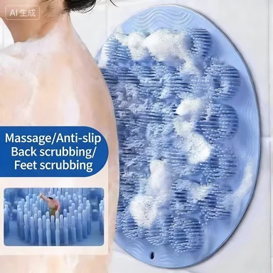 

Bathroom wall mounted back rubbing lazy silicone back exfoliating body scrub device shower cleaning brush back cleaning